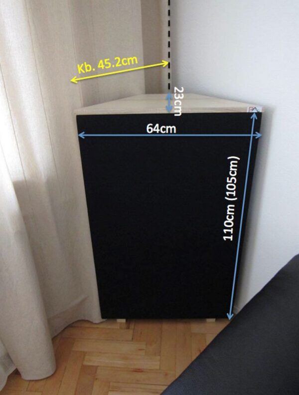 Bass trap avec panneau diffuseur couleur acajou