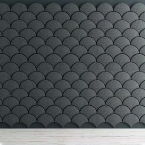Bilnora Extra Dense Felt panneaux d'isolation acoustique semi-circulaires en couleurs plus foncées sur le mur