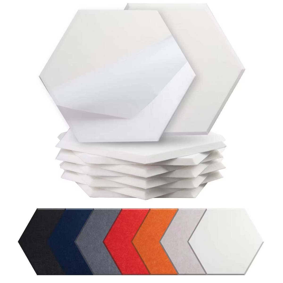 Bilnora Hexagonal panneau acoustique bureau en feutre extra dense 50x50x0,9cm - couleur blanche