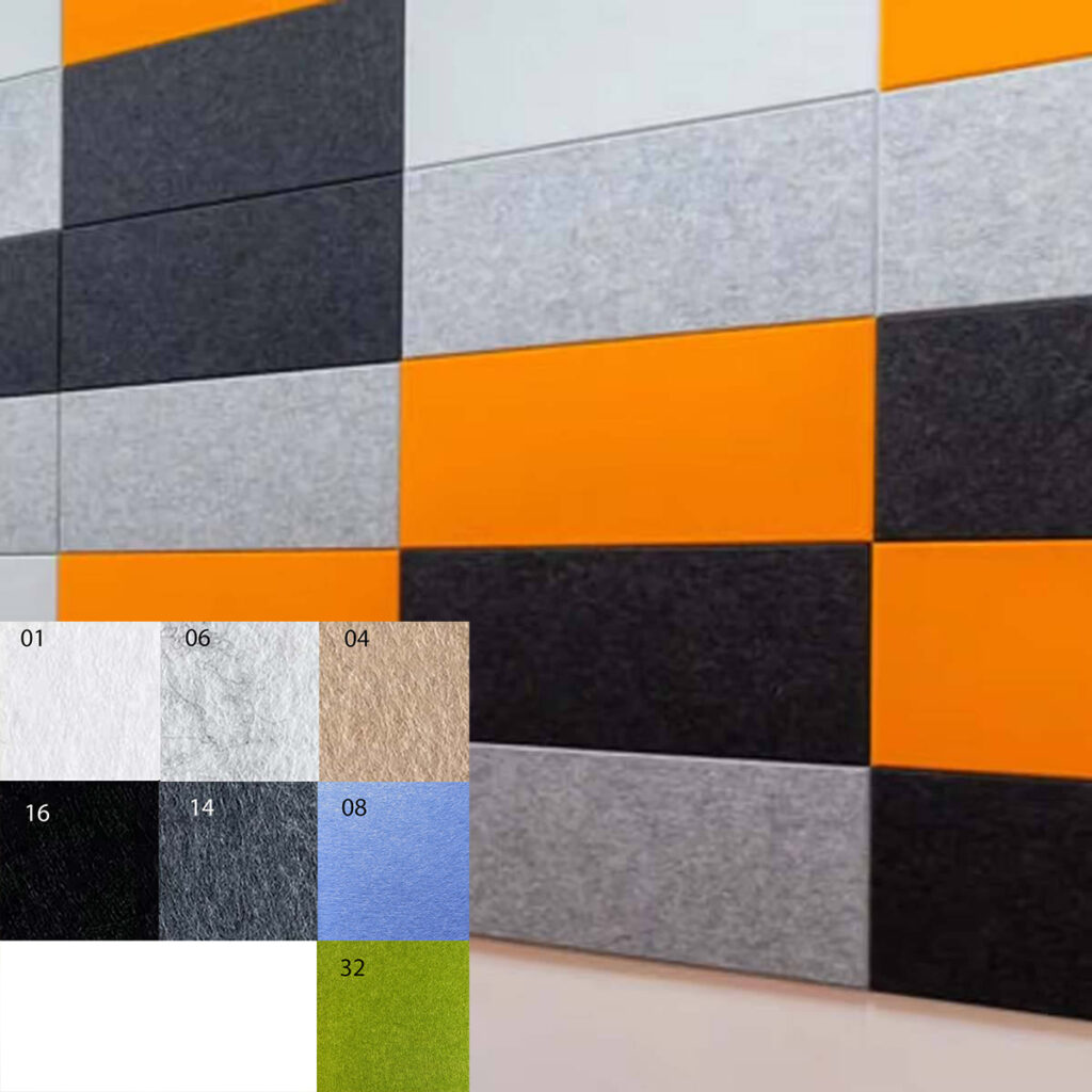 Bilnora panneau acoustique en feutre extra dense 100x50x2,5 cm en couleur gris clair