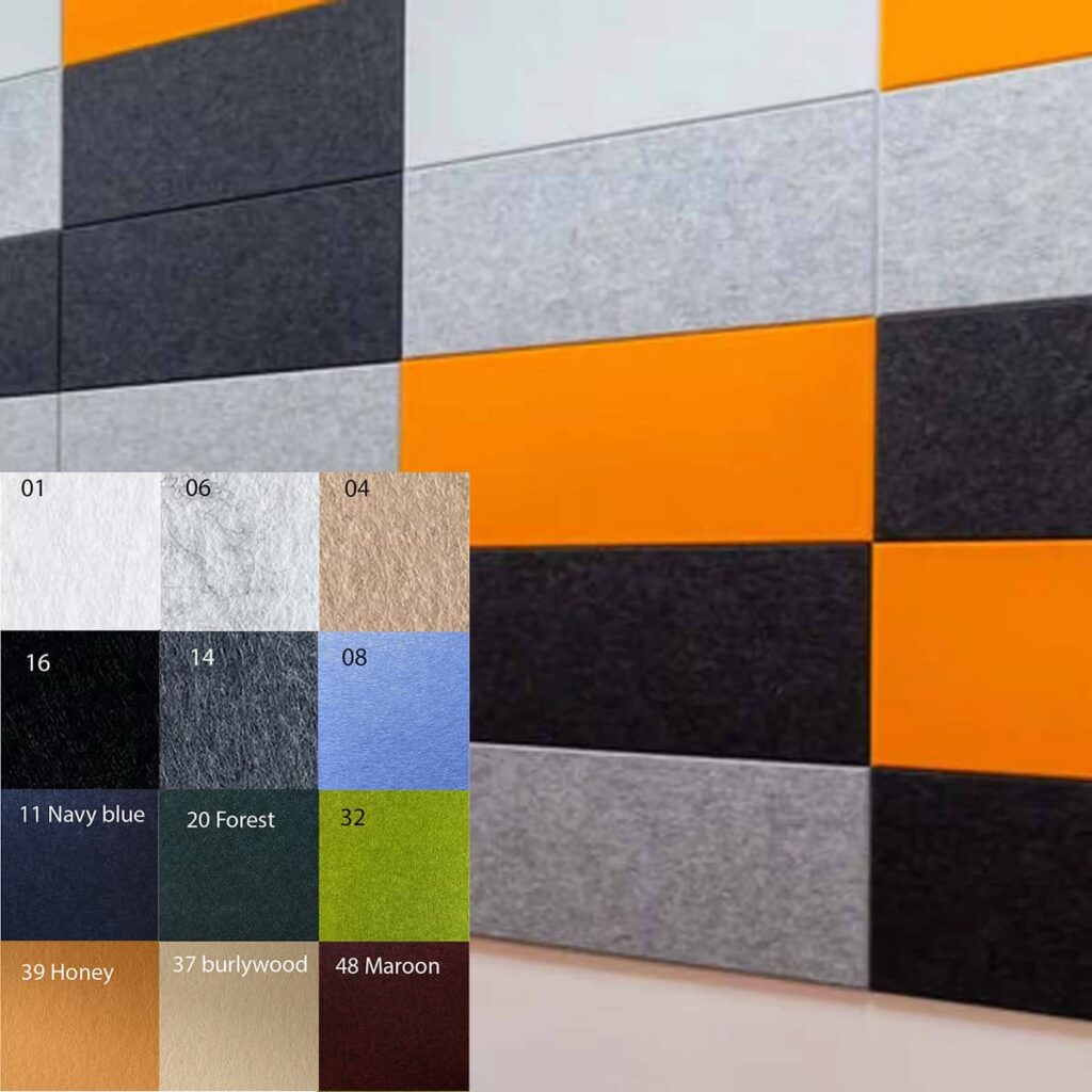 Bilnora panneau acoustique en feutre extra dense 120x60x2 cm en couleur gris clair