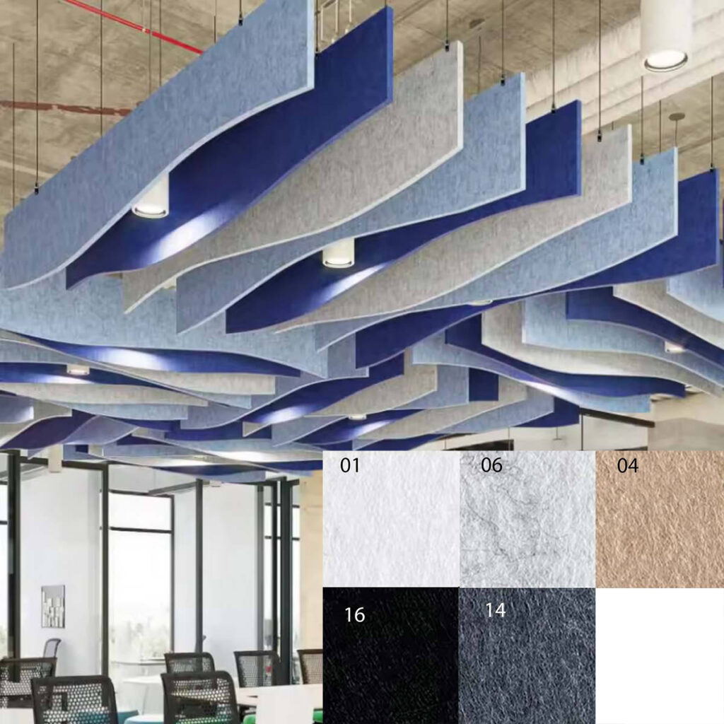 Bilnora panneau acoustique plafond Vertical et ondulé extra denses 120x40x1,2cm Un paquet contient 4 panneaux.