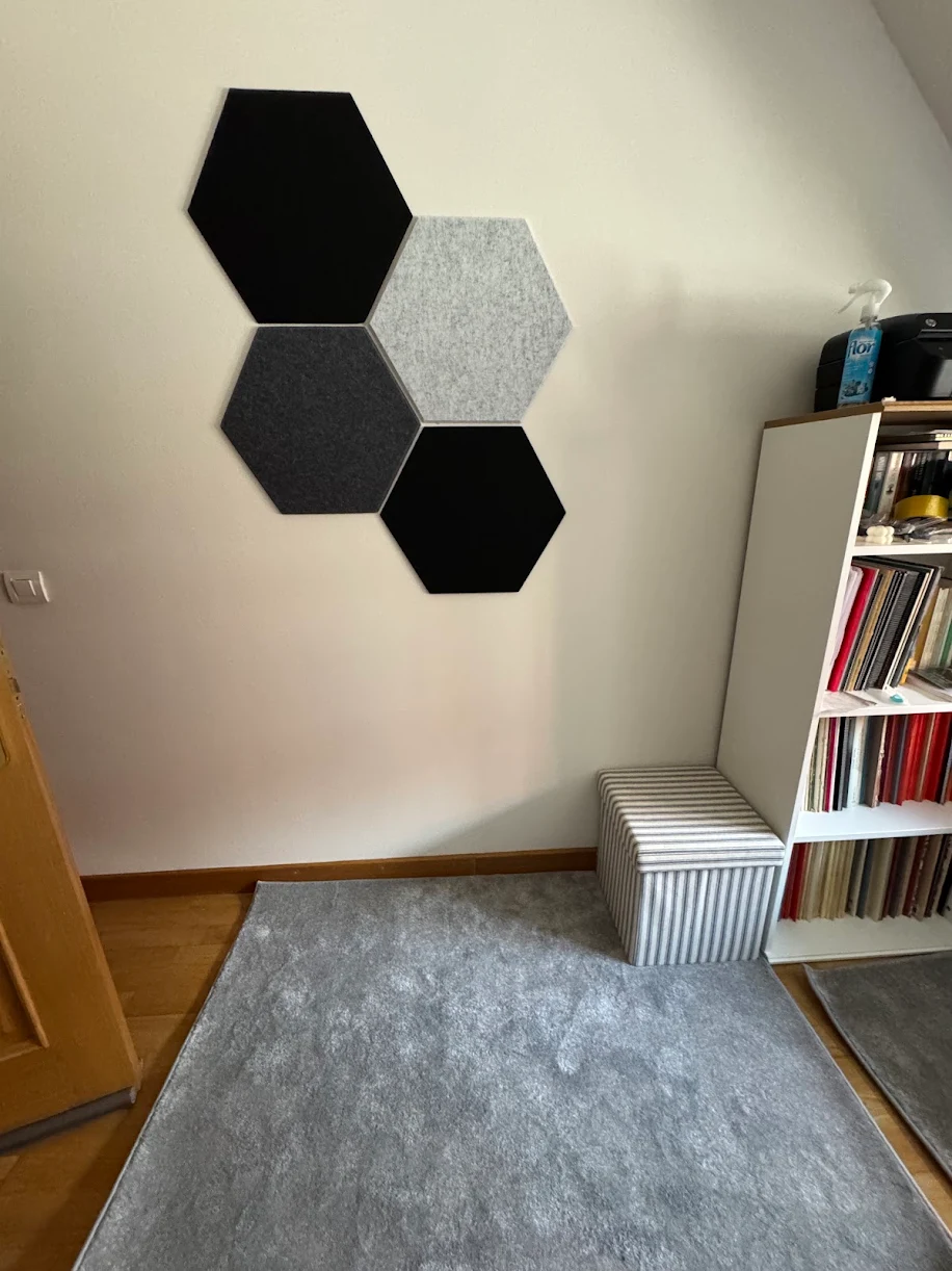 Bilnora panneau d’isolation phonique hexagonal adapté aux petits murs et aux surfaces irrégulières