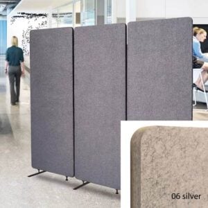 Cloison acoustique pour bureau Bilnora 160x60x2,5 cm – couleur Silver