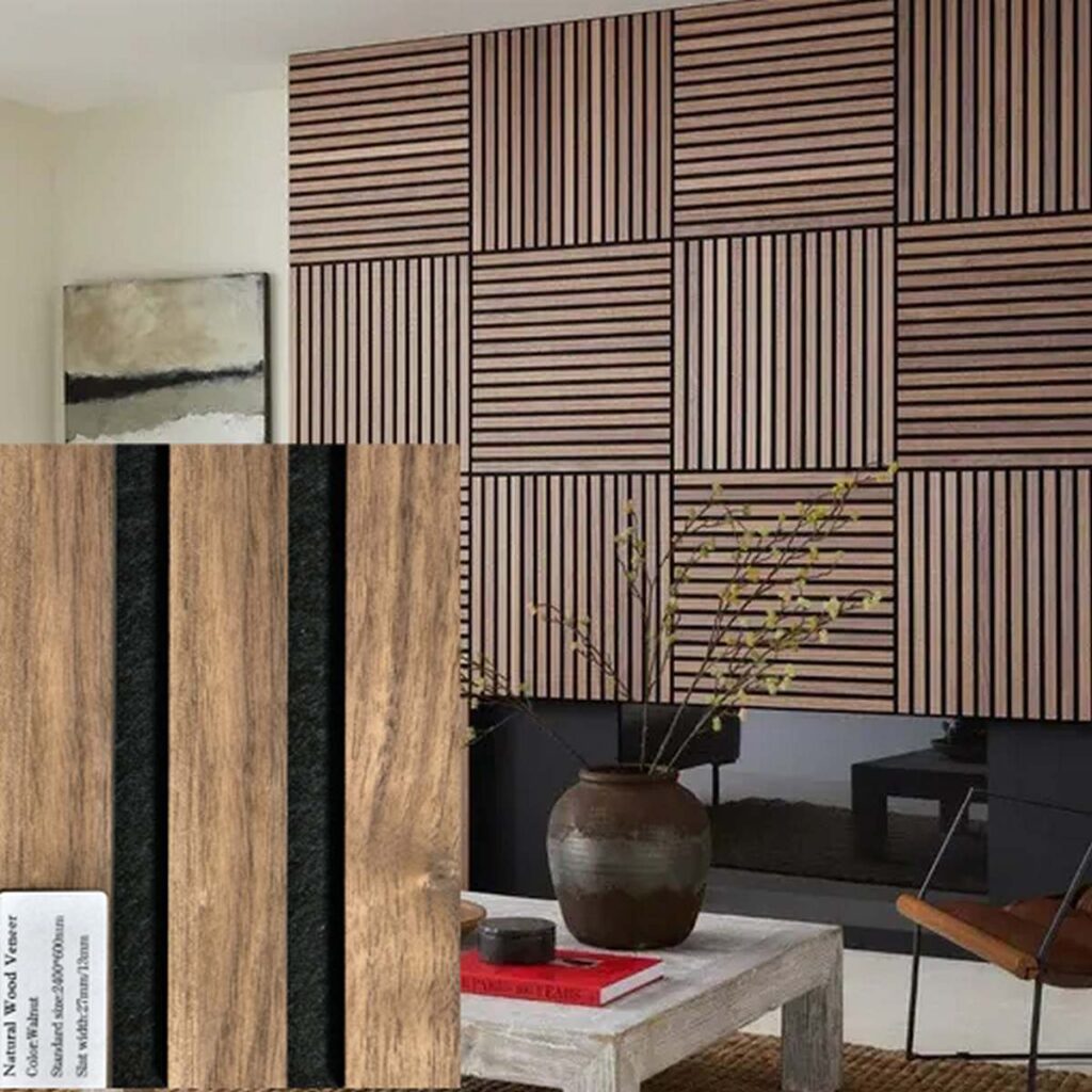Decoration acoustique 240x60x2,2cm. Smoke Oak