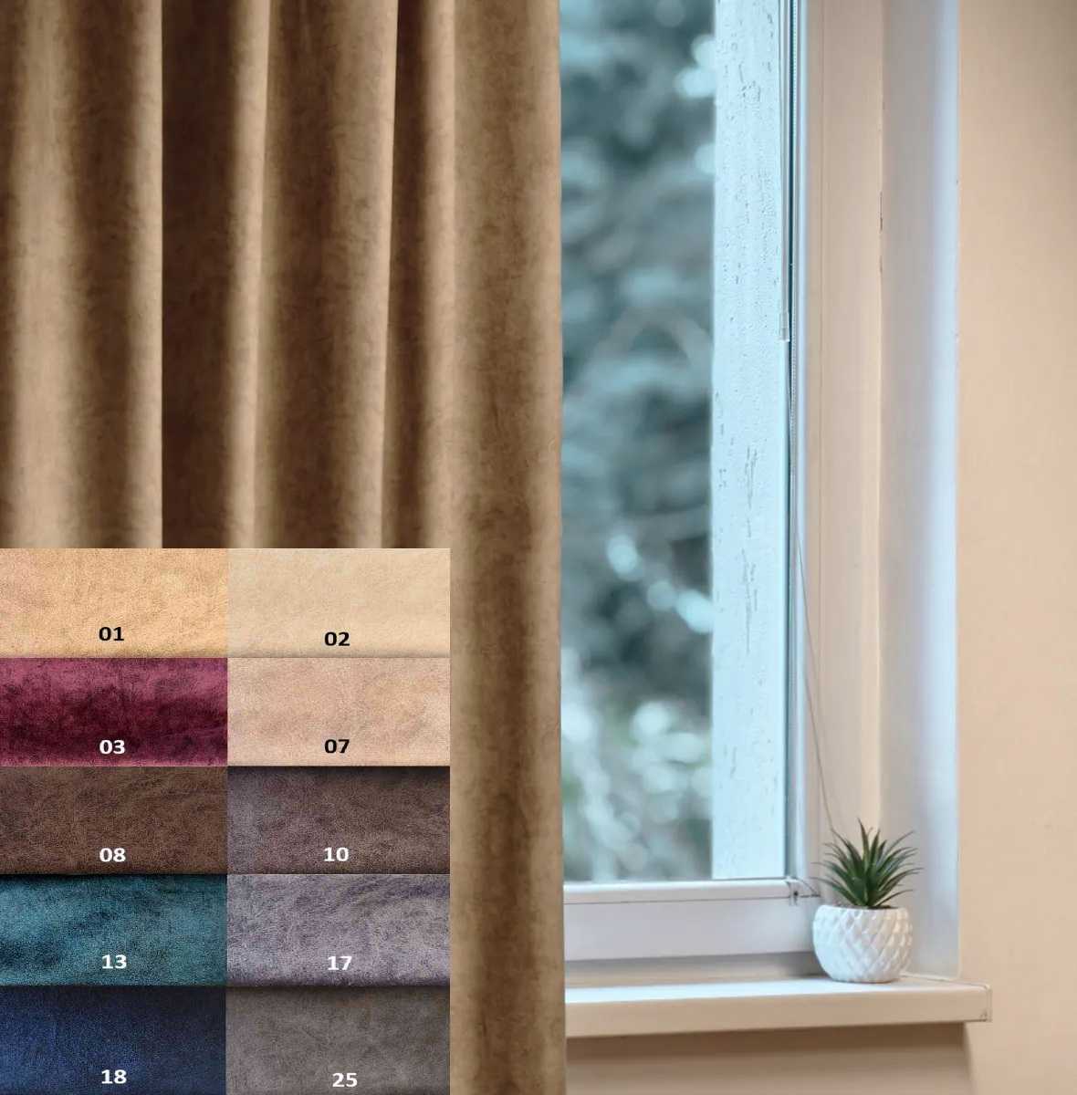 Rideau isolant thermique sur mesure Ditto avec différentes options de couleurs