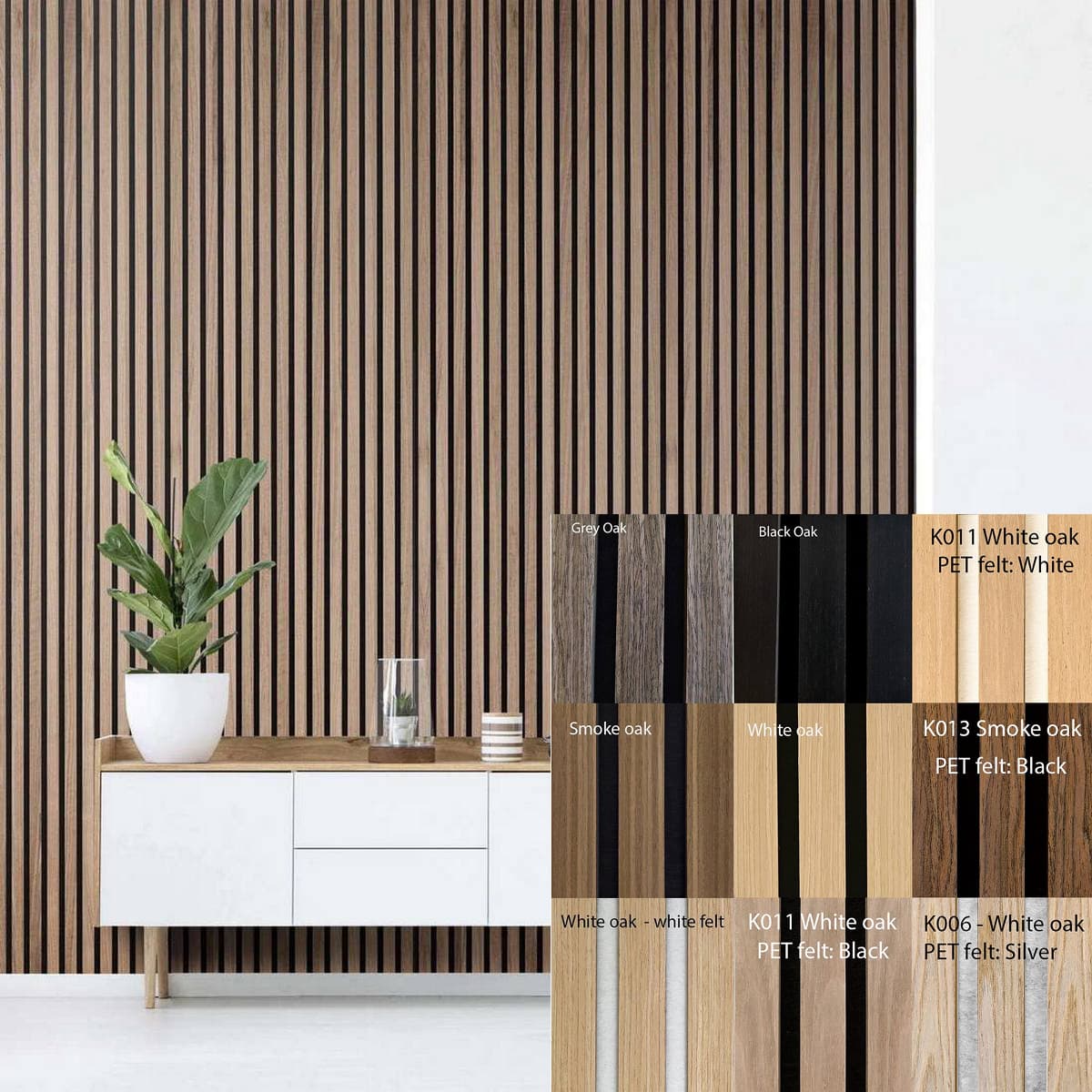 FREJA Panneau acoustique mural decoratif 240x60x2,2cm. - Nous pouvons également le fabriquer dans des dimensions personnalisées