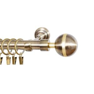 Genova 1-Rail - Tringle à Rideaux Exclusive Dorée Antique – Plusieurs Tailles Disponibles