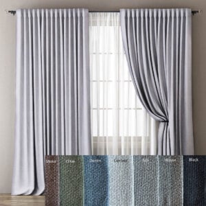 North Tissu à motifs du rideau double - Élégance et Isolation Acoustique de Qualité Supérieure 2