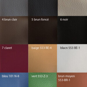 Palette de couleurs du simili-cuir Palette de couleurs du simili-cuir