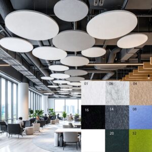 Panneau acoustique de plafond Bilnora extra-dense et circulaire - O120 x 1,2 cm