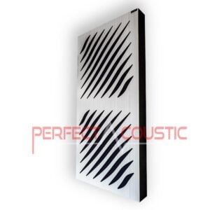 Panneau acoustique plafond avec panneau diffuseur 104x64x6 cm à motif ondulé