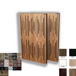 Panneau acoustique plafond avec panneau diffuseur en façade 104x64x11 cm