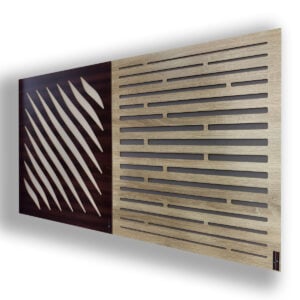 Panneau acoustique plafond avec panneau diffuseur en façade 54x64x6 cm à motif en grille