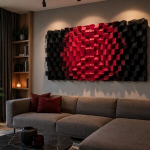 Panneau diffuseur mural installé rapidement derrière les enceintes pour améliorer la profondeur de la scène sonore Panneau diffuseur mural installé rapidement derrière les enceintes pour améliorer la profondeur de la scène sonore