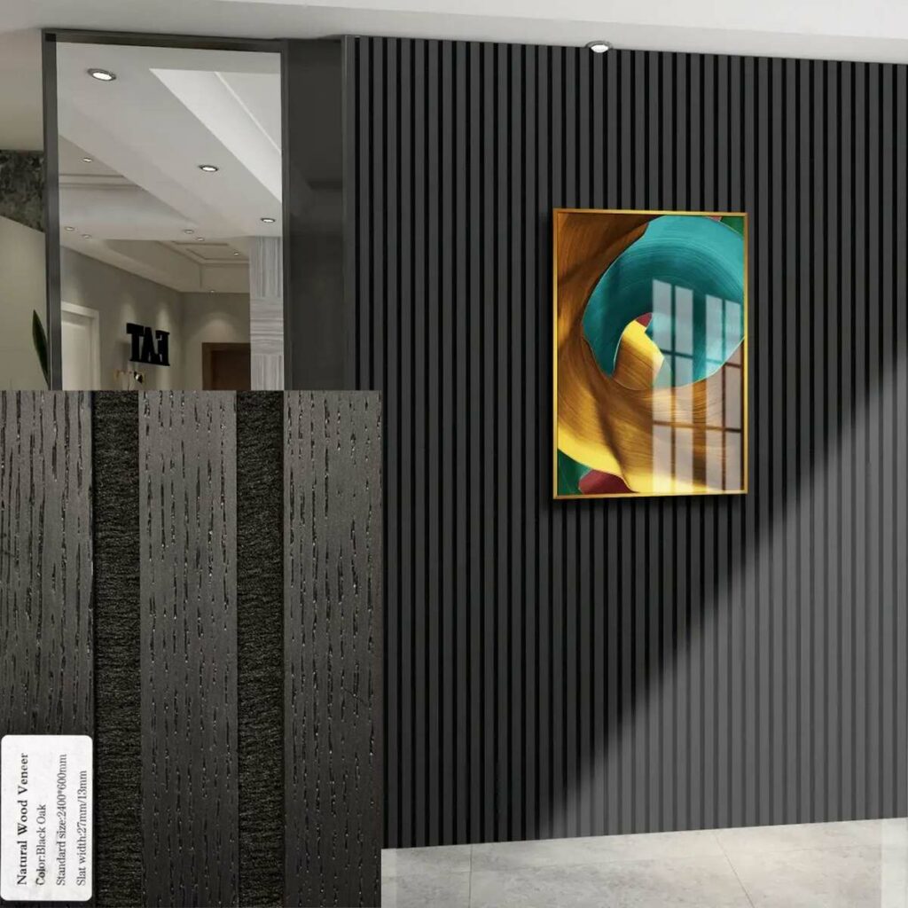 FREJA Panneau acoustique mural decoratif 100x60x2,2cm - Black Oak