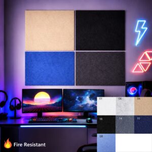 Panneau mural en feutre acoustique épais - 120 x 120 x 12 cm - Bilnora - disponible en plusieurs couleurs - illustration