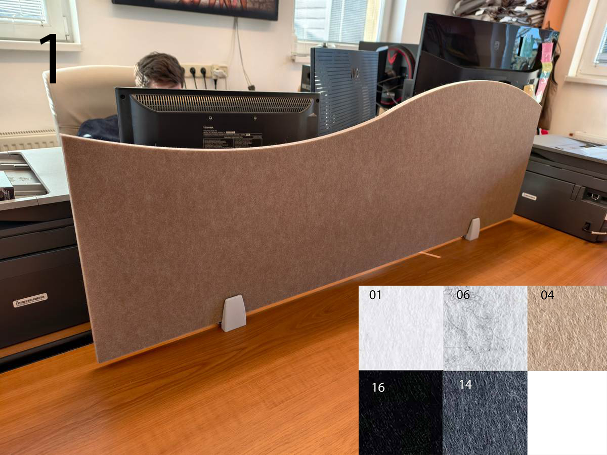 Paravent de table Bilnora en tôle ondulée, écran acoustique 120 x 40 x 1,2 cm-Échantillon-1