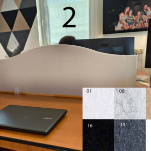 Paravent de table Bilnora en tôle ondulée, écran acoustique 120 x 40 x 1,2 cm-Échantillon-2