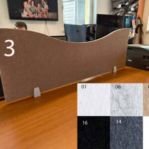 Paravent de table Bilnora en tôle ondulée, écran acoustique 120 x 40 x 1,2 cm-Échantillon-3
