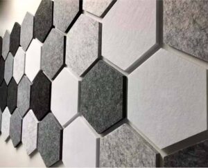 Panneau acoustique mural en feutre hexagonal à haute densité