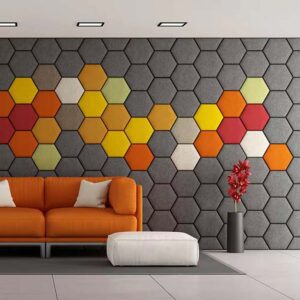 panneau insonorisé en différentes couleurs sur le mur