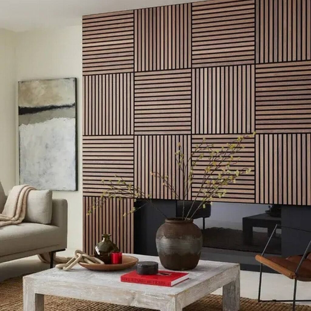 Panneau mural acoustique dans un salon