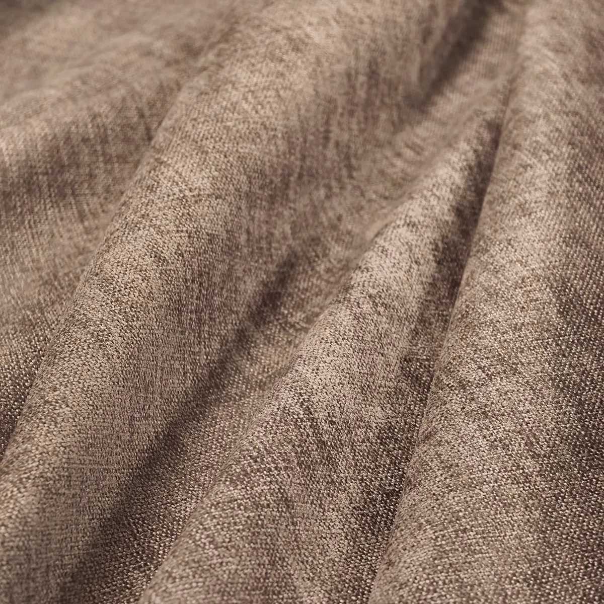 Détail tissu marron rideau absorbant acoustique Tesla