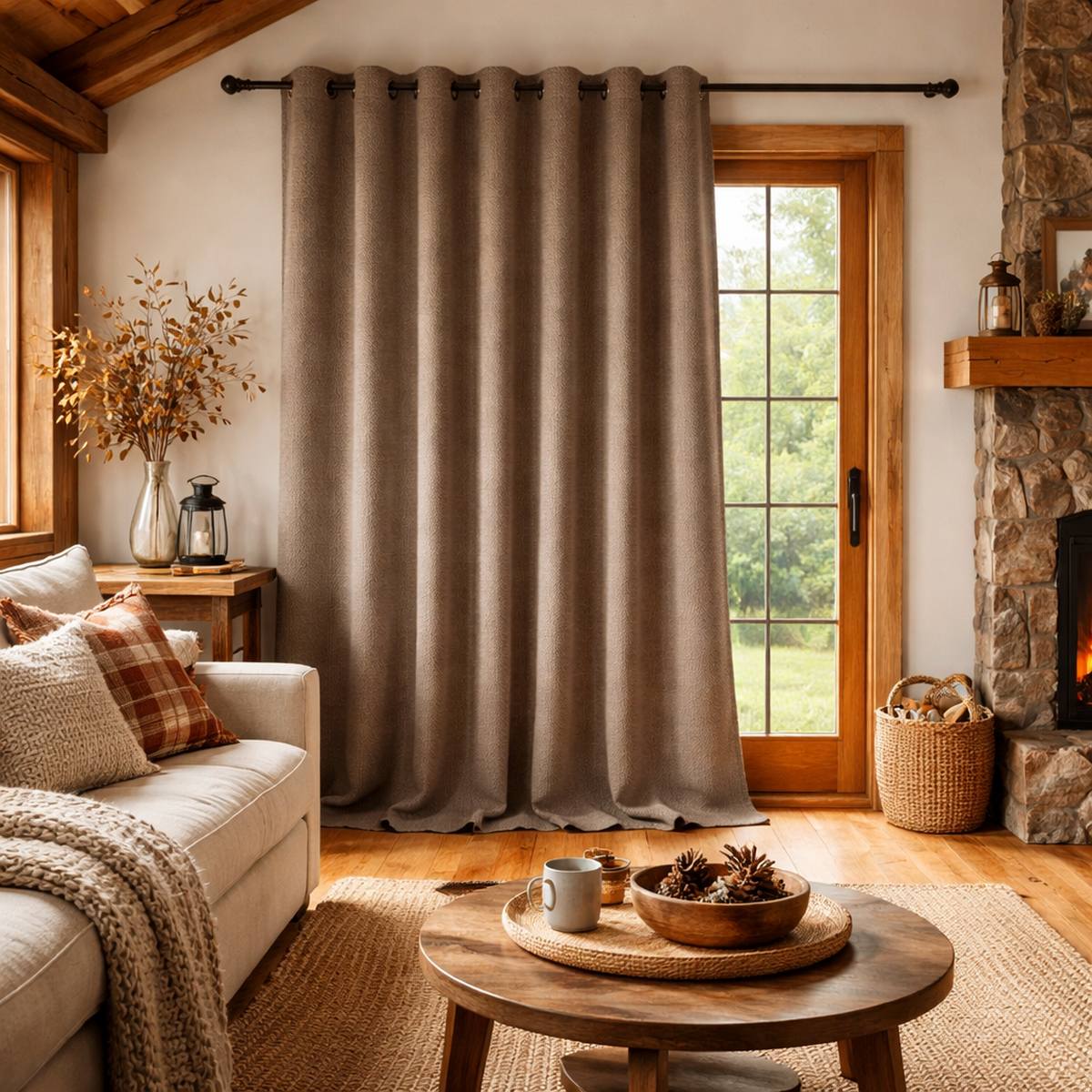 Rideau thermique Softy dans intérieur cosy maison illustration