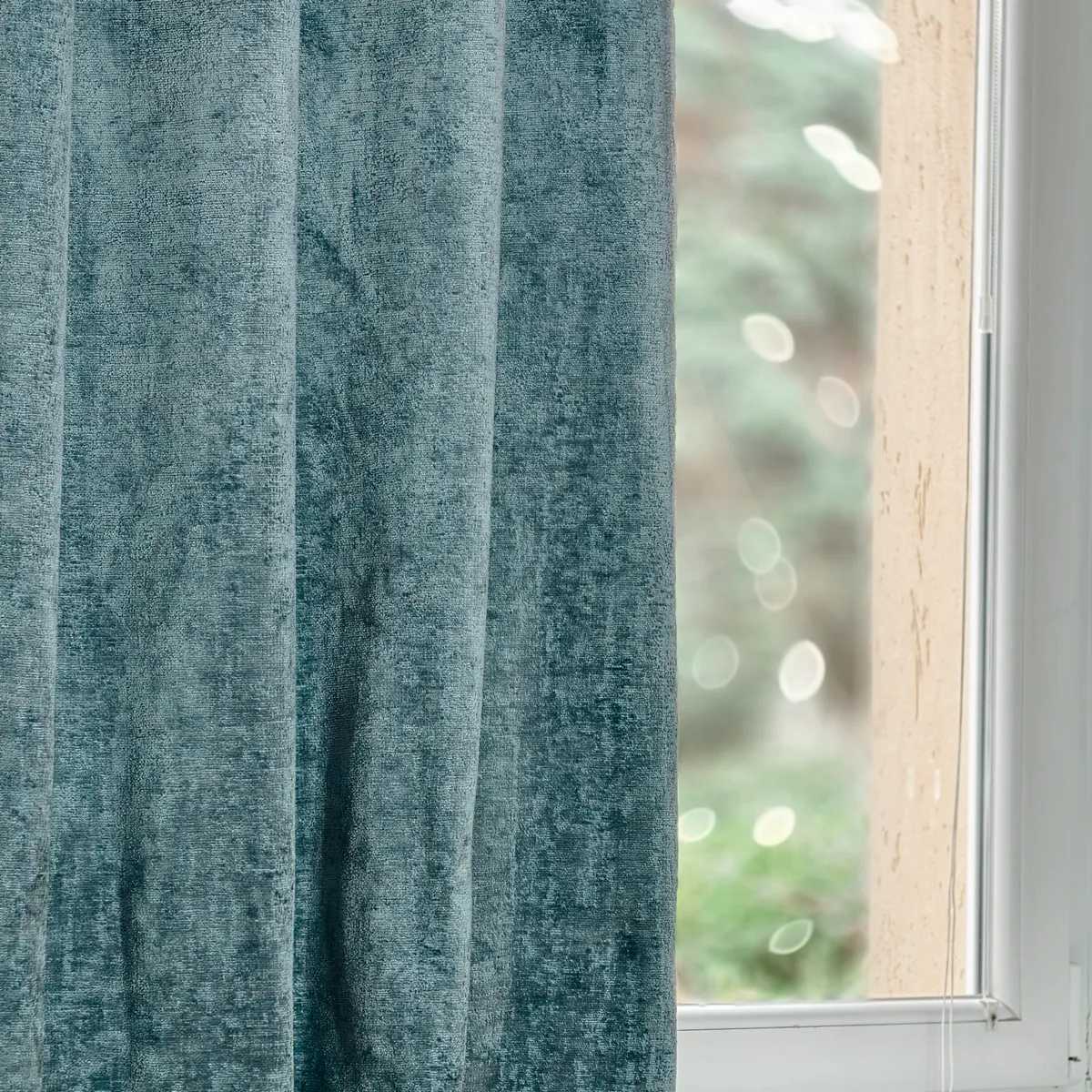 Rideau thermique chenille Miu turquoise avec aperçu des coloris disponibles