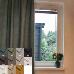 Rideau thermique Meva à la fenêtre avec aperçu des coloris disponibles