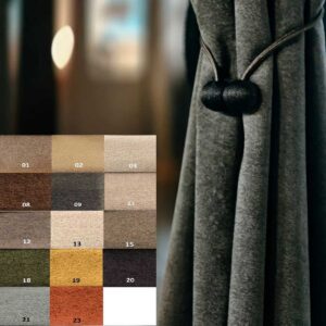 Rideaux cloison avec attache et détail de tissu épais