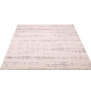 tapis-acoustique-blanc-casse-luxury-harmony-produit Tapis acoustique blanc cassé Luxury Harmony rectangulaire présenté sur fond blanc, avec un motif linéaire irrégulier gris-beige sur une base claire.