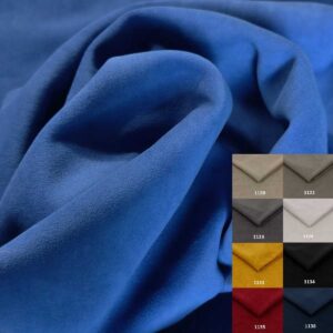 Tissu Brazio velours bleu avec nuancier de couleurs disponibles