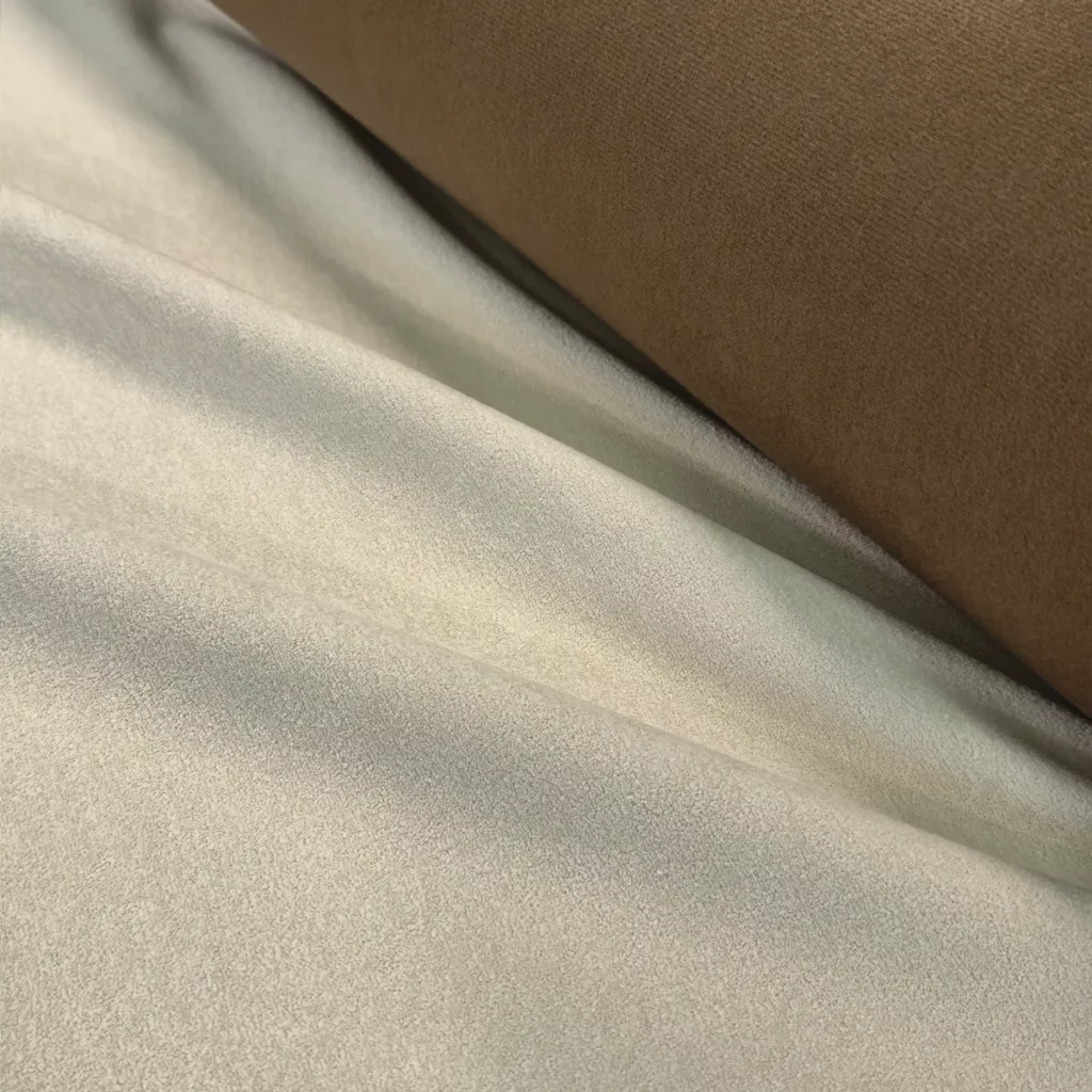 Superposition de tissus Softy pour rideau thermique isolant porte